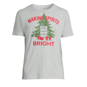 Men's Christmas Keg Spirits Making Spirits Bright Short Sleeve T Shirt 3XL 54-56